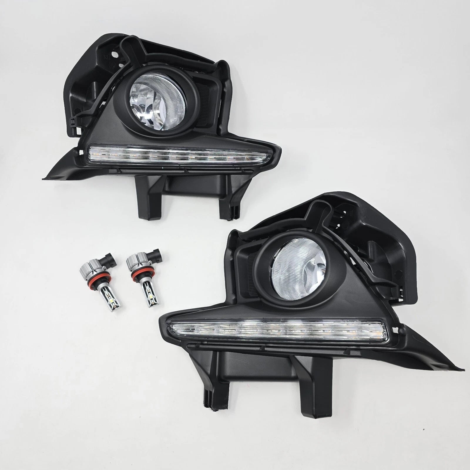 For 2014-2016 Toyota Highlander LED Fog Lights Kit w/Dual Color DRL Bezel Switch