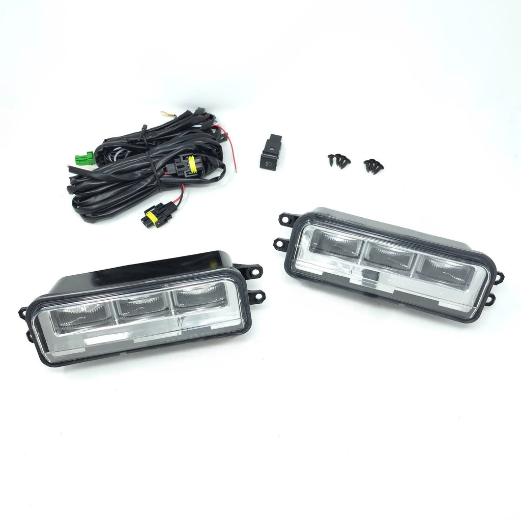 Clear Lens LED Fog Light Kit For 2024-2025 Toyota Tacoma with Wires Switch Relay Dual-Colors With Additional Signal Light Function