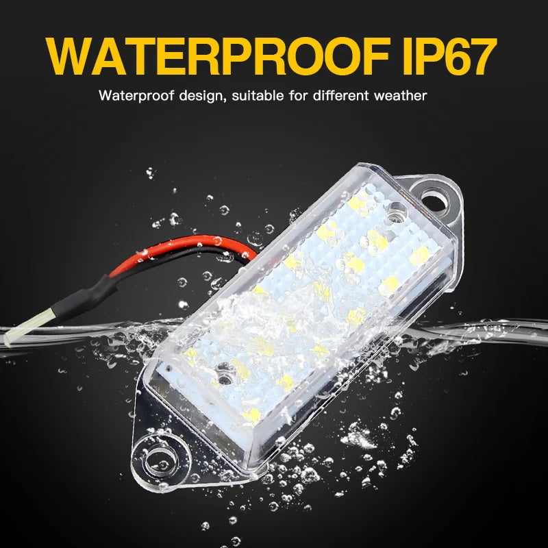 2x White 6000K 18-SMD LED License Plate Lights For Mitsubishi Lancer Evolution X
