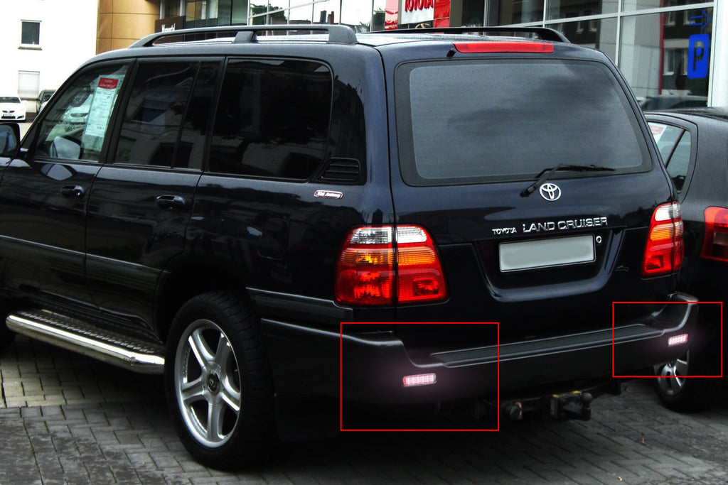 2x Clear Lens Bumper Reflector LED Tail Brake Light For Lexus LX470 Toyota Land Cruiser