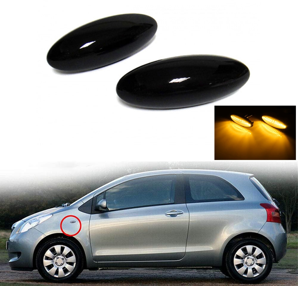For 2006 - 2009 Toyota RAV-4 Smoked Lens Amber LED Signal Side Marker Lights