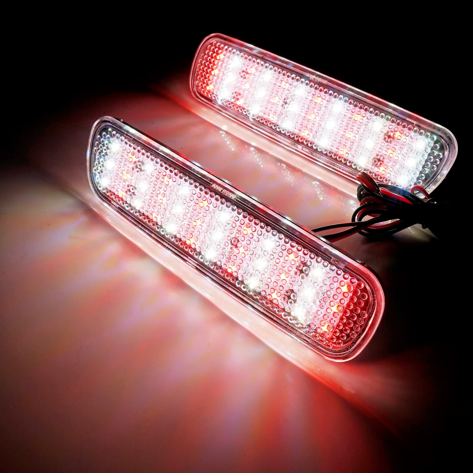 2x Clear Lens Bumper Reflector LED Tail Brake Light For Lexus LX470 Toyota Land Cruiser