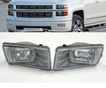 Built-in LED For 2007-2014 Chevrolet Tahoe with Off Road Package Model Only Front Bumper Clear Fog Driving Lights Set OEM# 22872763 / 22872762 /GM2593160 / GM2592160