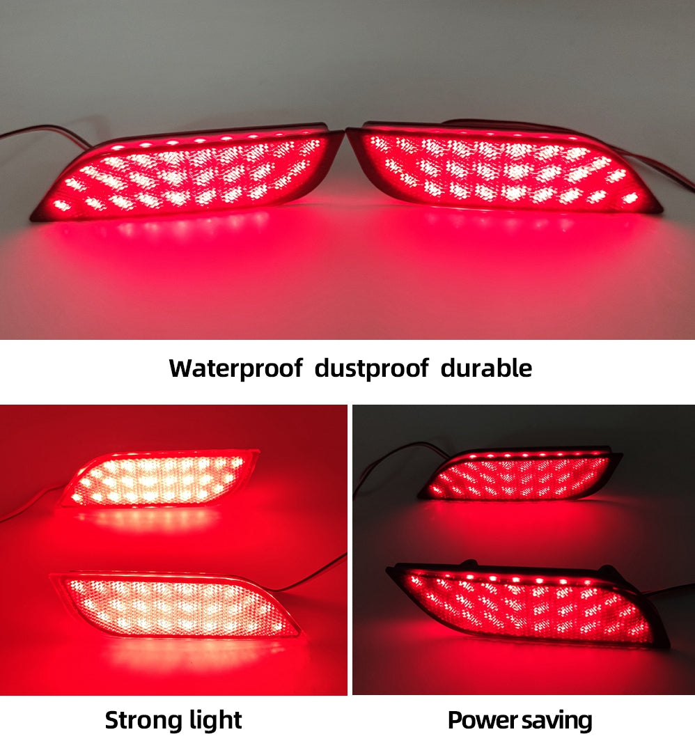 2x Smoke Lens LED Rear Bumper Stop Brake Light For 2008-2014 Subaru Impreza WRX STI