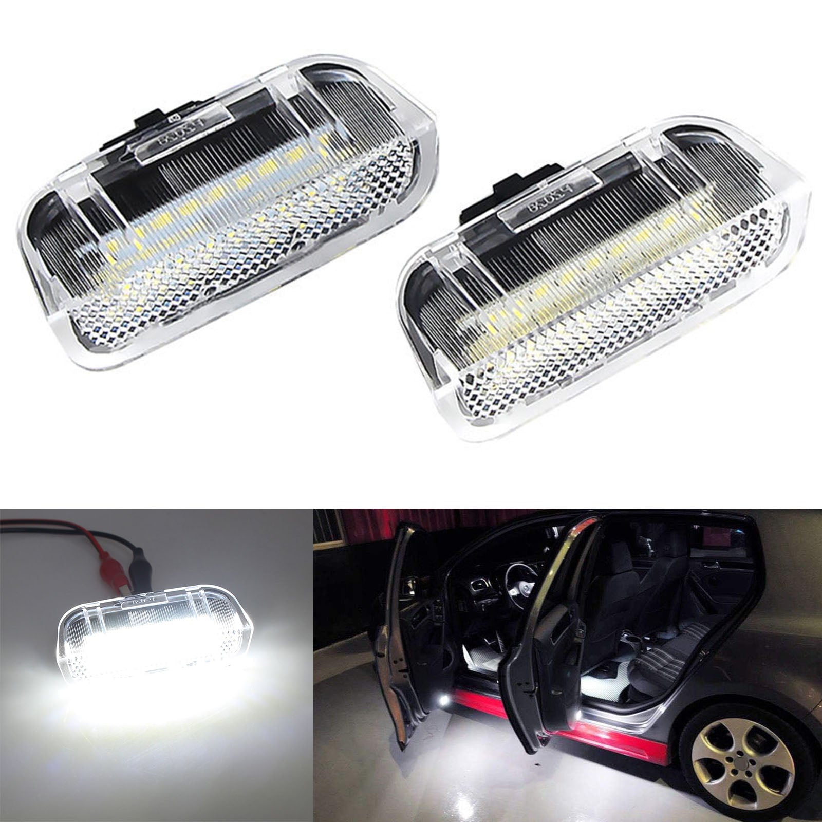 2x White 18-SMD LED Side Door Courtesy Lights For 2011-2018 Porsche Cayenne 92A
