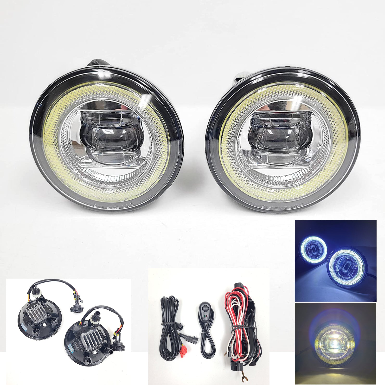 LED Fog Lights Kit Halo For 2008-2009 Pontiac G8/ 2010 Pontiac G6 with Wires Switch