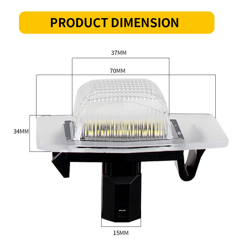 2x White LED License Plate Lights Lamps For Mazda Miata/Tribute/MPV/Protege