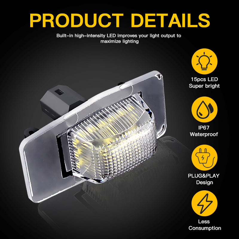 2x White LED License Plate Lights Lamps For Mazda Miata/Tribute/MPV/Protege