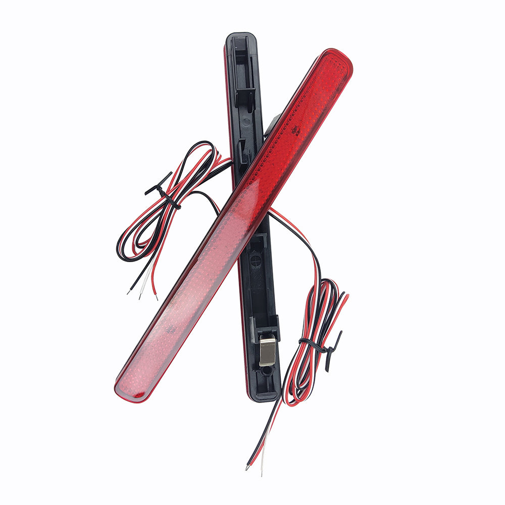 For 2009-2014 Acura TSX Red Lens 48-LED Rear Bumper Reflector Brake Lights Lamps