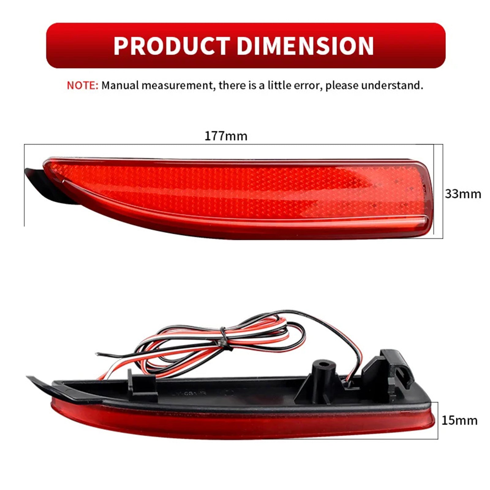 2x Red Lens Bumper Reflector LED Tail Stop Brake Light For Mazda 5 6 Mazda 3 4DR OEM#D350-51-5L0C, D350-51-5L0E; D350-51-5M0C, D350-51-5M0E