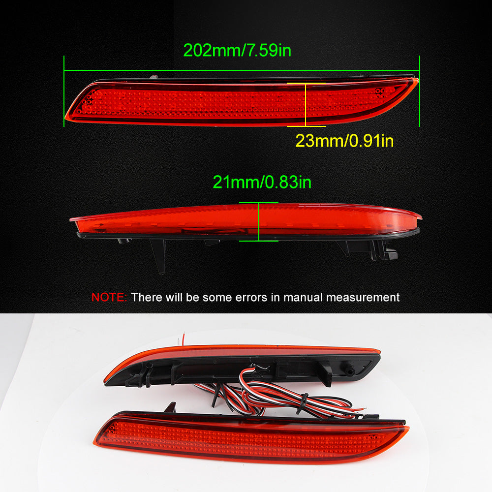2x Red Lens LED Bumper Reflector Tail Brake Light For Acura TSX Honda CR-Z/ Insight/CR-V OEM#HO1185103, HO1184103, 33505SLJ013, 33555SLJ013, 13461865