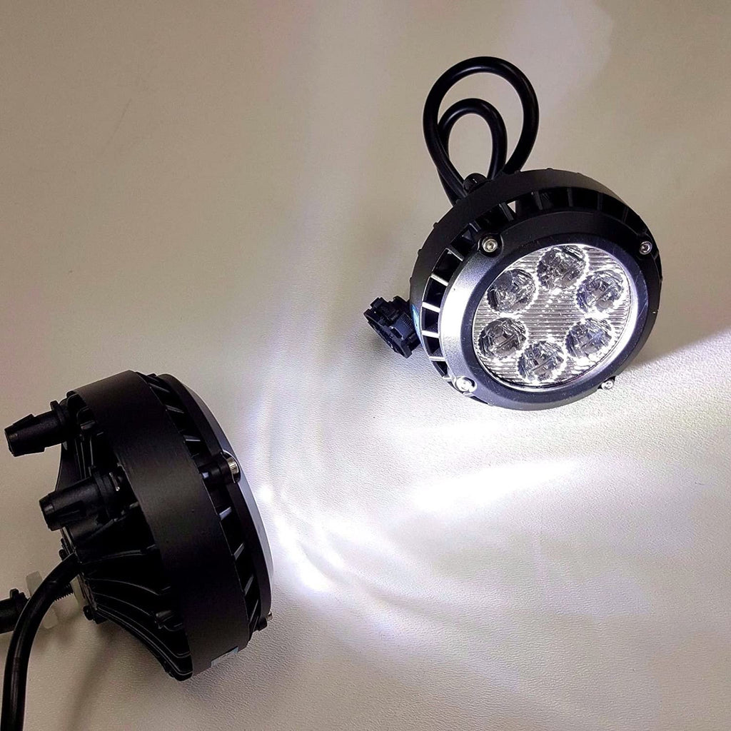 For 2007-2014 Chevy Tahoe models with round LED Clear Lens Fog Driving Lights Lamps Pair（Do not fit Off-road models）OEM#GM2590104 / 15839896