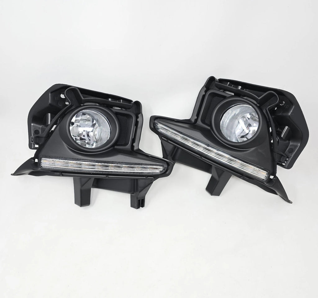 For 2014-2016 Toyota Highlander LED Fog Lights Kit w/Dual Color DRL Bezel Switch