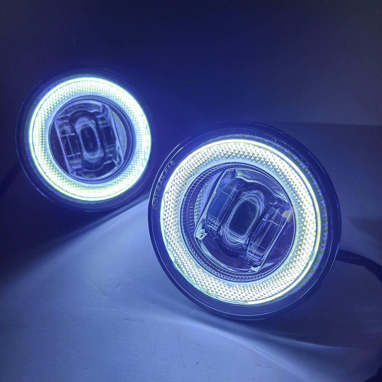 Clear Lens LED Fog Driving Lights Kit Halo For 2007-2014 Chevy Suburban Tahoe with Wires Switch