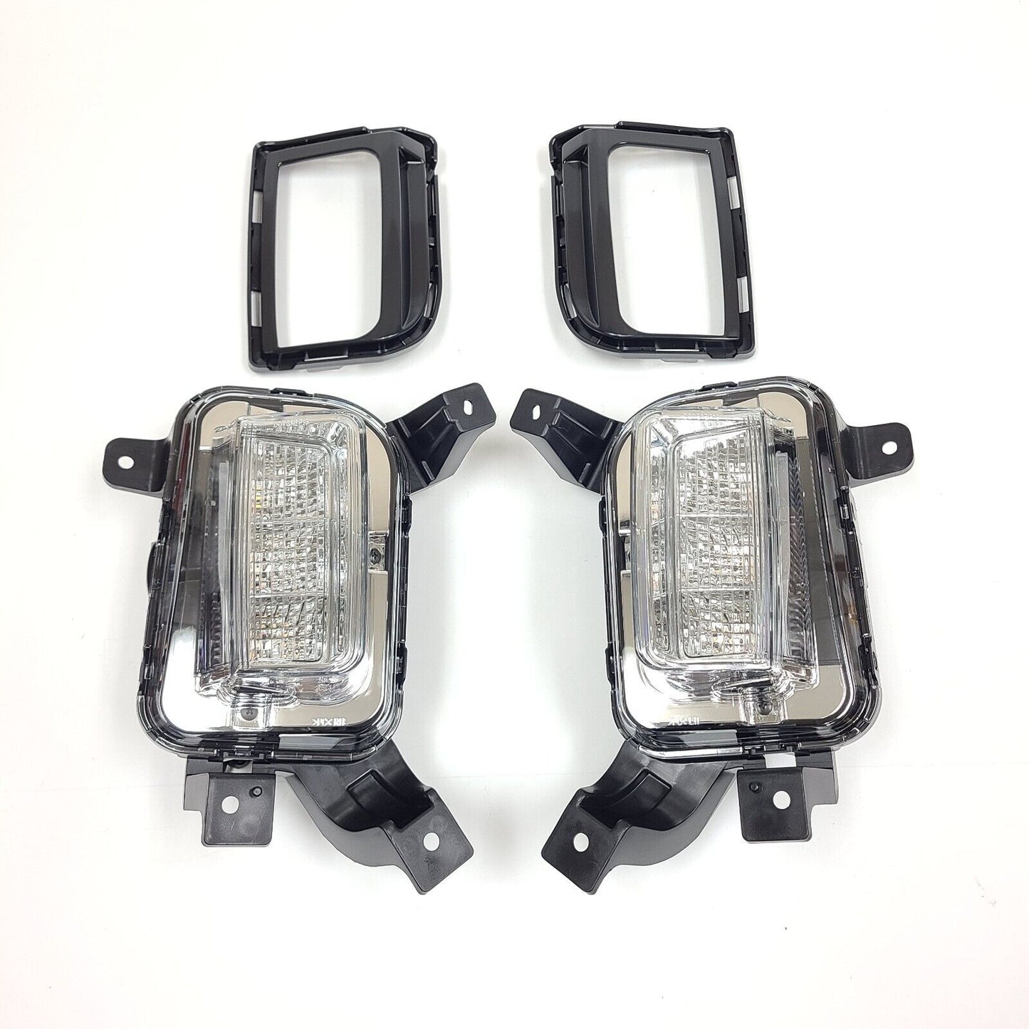 Clear Lens LED Fog Lights Kit For 2016-2017 GMC Terrain Denali, SL, SLE, SLT Trim Replacement Bezel Day Time Running Light DRL Amber Signal With Wires OEM# 84042389, 84042390 GM2562112, GM2563112,23372631, 23372632 GM1038190, GM1039190
