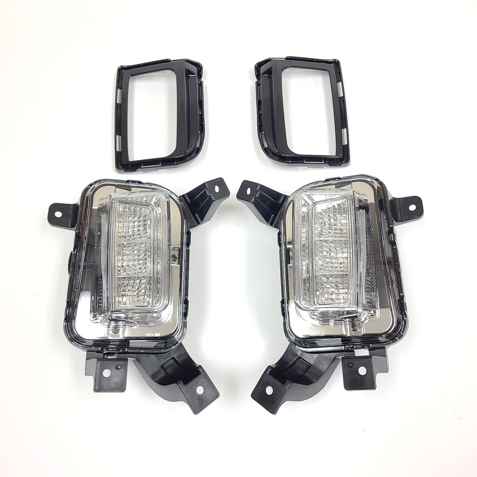 Clear Lens LED Fog Lights Kit For 2016-2017 GMC Terrain Denali, SL, SLE, SLT Trim Replacement Bezel Day Time Running Light DRL Amber Signal With Wires OEM# 84042389, 84042390 GM2562112, GM2563112,23372631, 23372632 GM1038190, GM1039190