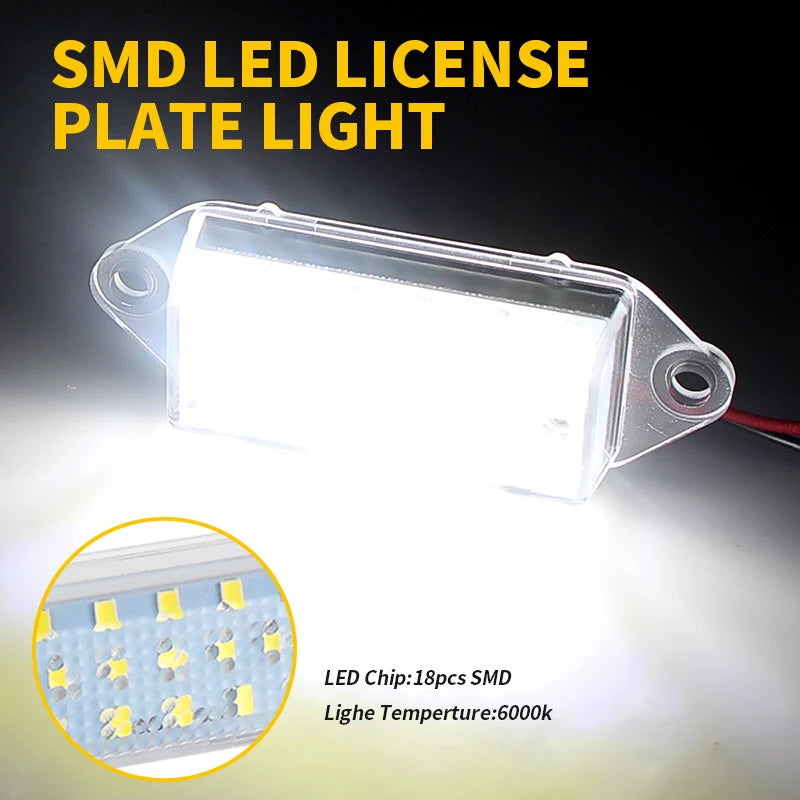2x White 6000K 18-SMD LED License Plate Lights For Mitsubishi Lancer Evolution X