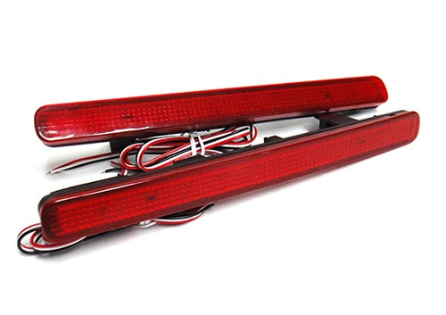 For 2009-2014 Acura TSX Red Lens 48-LED Rear Bumper Reflector Brake Lights Lamps