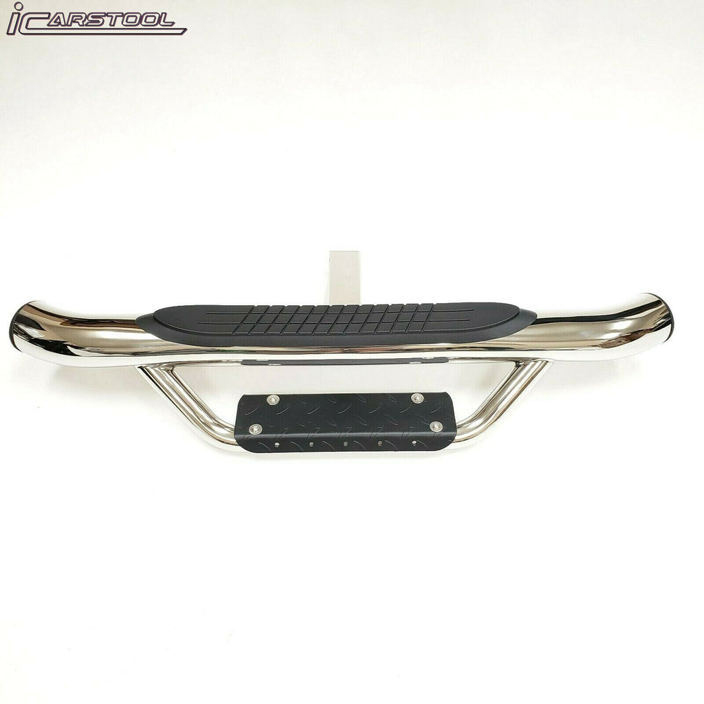 Chrome Universal Truck Trailer Rear Bumper Guard 36" Length x 6.5" Overall Heigh Heavy Duty Steel Towing Hitch Step Bar Drop Step 2" Receiver