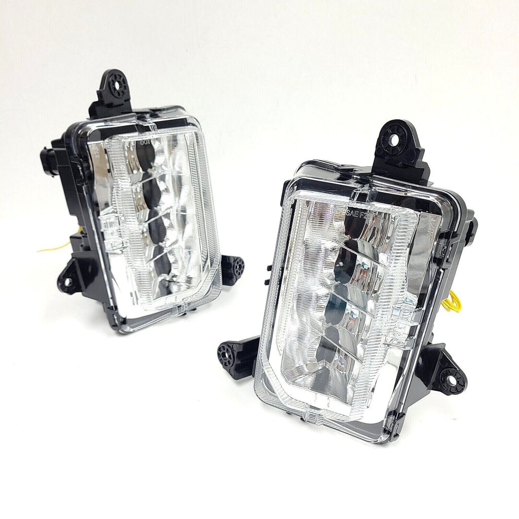 Clear Lens LED Fog Lights Kit For 2020 2021 2022 2023 GMC Sierra 2500HD 3500HD Base SLE SLT with Bezels Wires Switch Relay OEM#84513247, 84513246 GM2593331, GM2592331