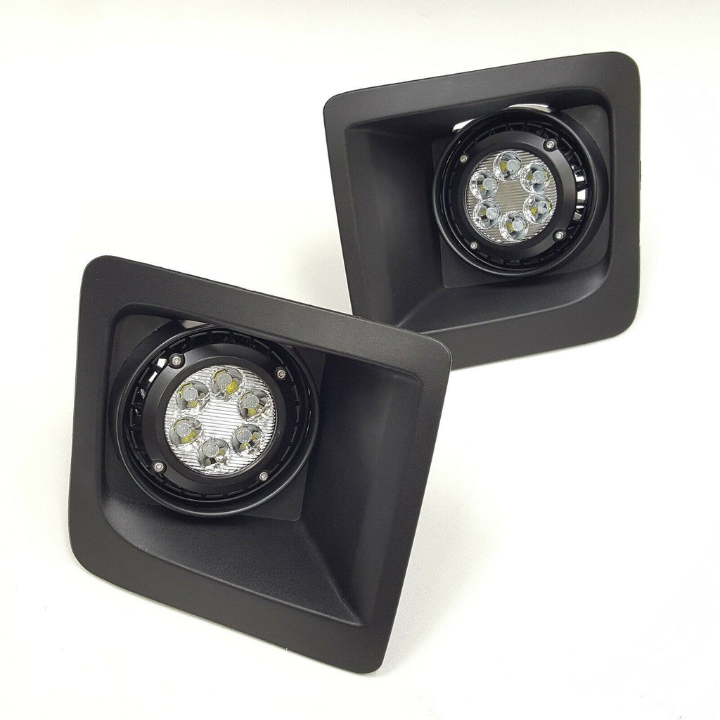 For 2014-2015 GMC Sierra with Built-in LED Front Bumper Clear Fog Driving Lights Bezel Pair OEM#15839896 /22902335 /22902334