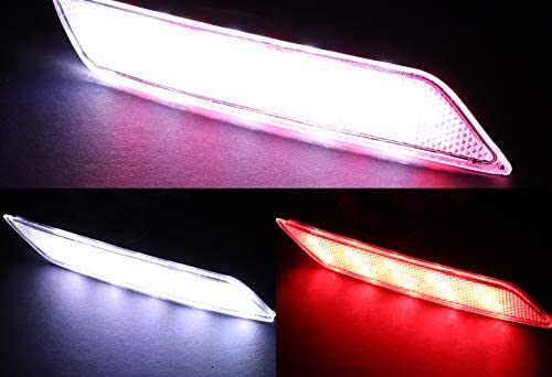 2x Clear Len LED Rear Bumper Reflector Brake Lights For 13-15 Honda Civic Sedan/4DR Only OEM#33505TR0A51, 33505-TR0-A51/33555-TR0-A51, 33555TR0A51