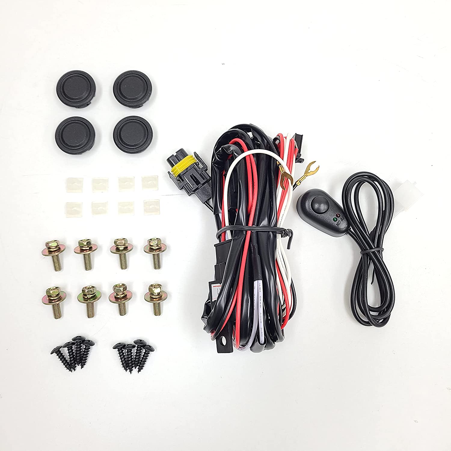 Clear Lens Fog Lights Kit For 2019-2024 Ram 2500 3500, OE Style Clear Lens Built-In LED Fog Lamps Assembly With Mounting Brackets Wire Harness Switch Bezels OEM# ‎68273291AB, 68273292AB, 68449338AA