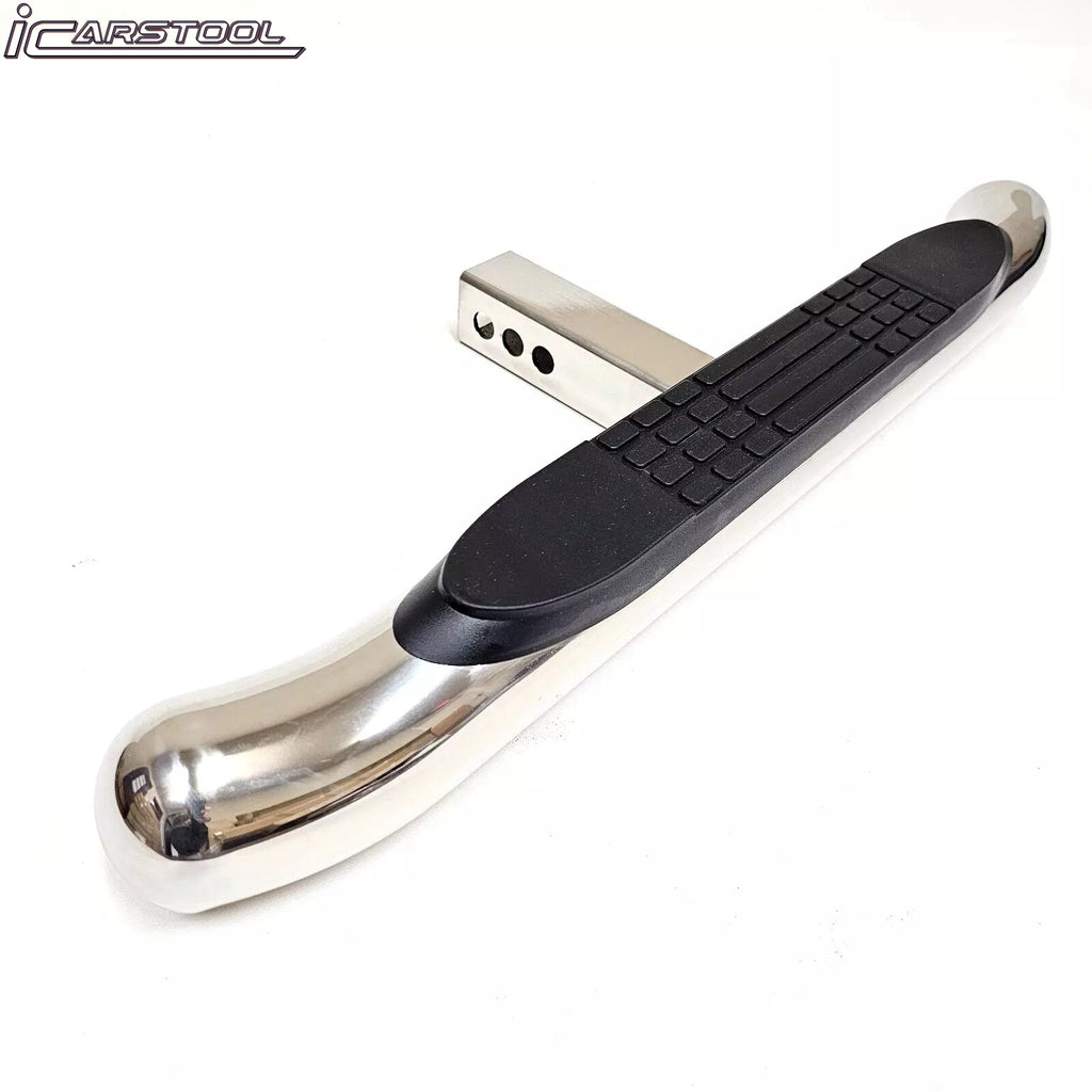 For 2" Receiver Truck RV SUV Heavy Duty Steel Tow Hitch Step Bar Bumper Guard Protect Chrome 28x3 Polish Anti Slip Pad Round Curved Ends