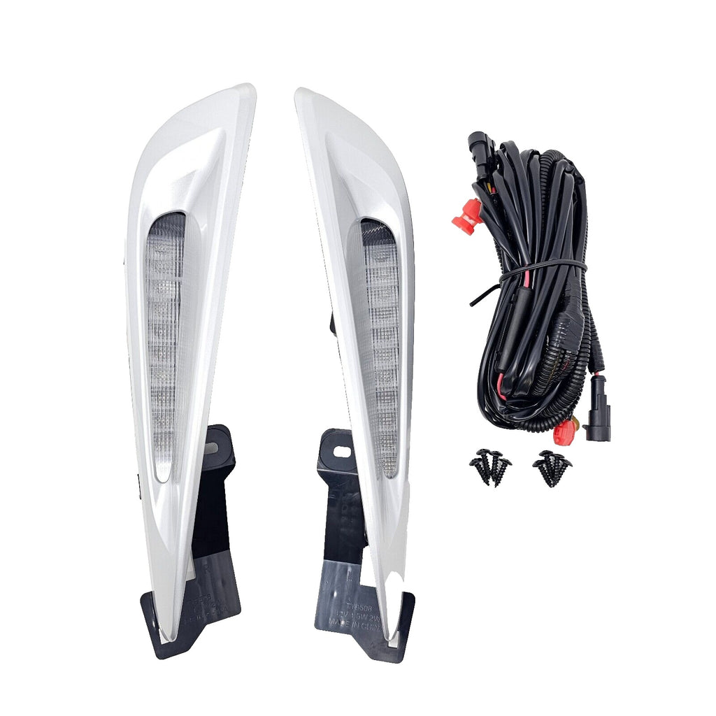  For 2019-2022 Toyota Prius Built-in LED Fog light w/DRL - White LED Running Lights + Yellow Signal Lights Kit - Complete with Bezels and Wiring Harness - OE Fitment