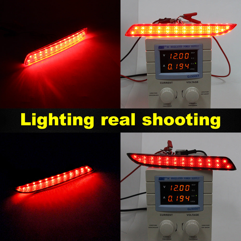 2x Red Lens LED Bumper Reflector Tail Brake Light For Acura TSX Honda CR-Z/ Insight/CR-V OEM#HO1185103, HO1184103, 33505SLJ013, 33555SLJ013, 13461865