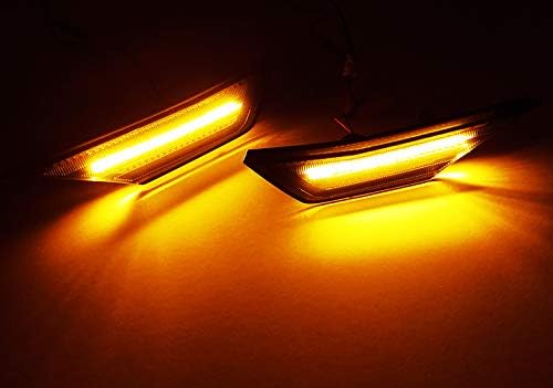 LED Front Black Bumper Amber Side Marker Turn Signal Light & DRL For Honda Civic OEM#33850TBAA02/33800TBAA02, 33850-TBA-A02, 33850-TBA-A01; 33800-TBA-A02, 33800-TBA-A01; 34300-TET-H01, 34350-TET-H01