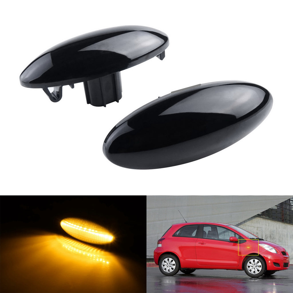 For 2006 - 2011 Toyota Corolla (E140/E150) Smoked Lens Amber LED Signal Side Marker Lights