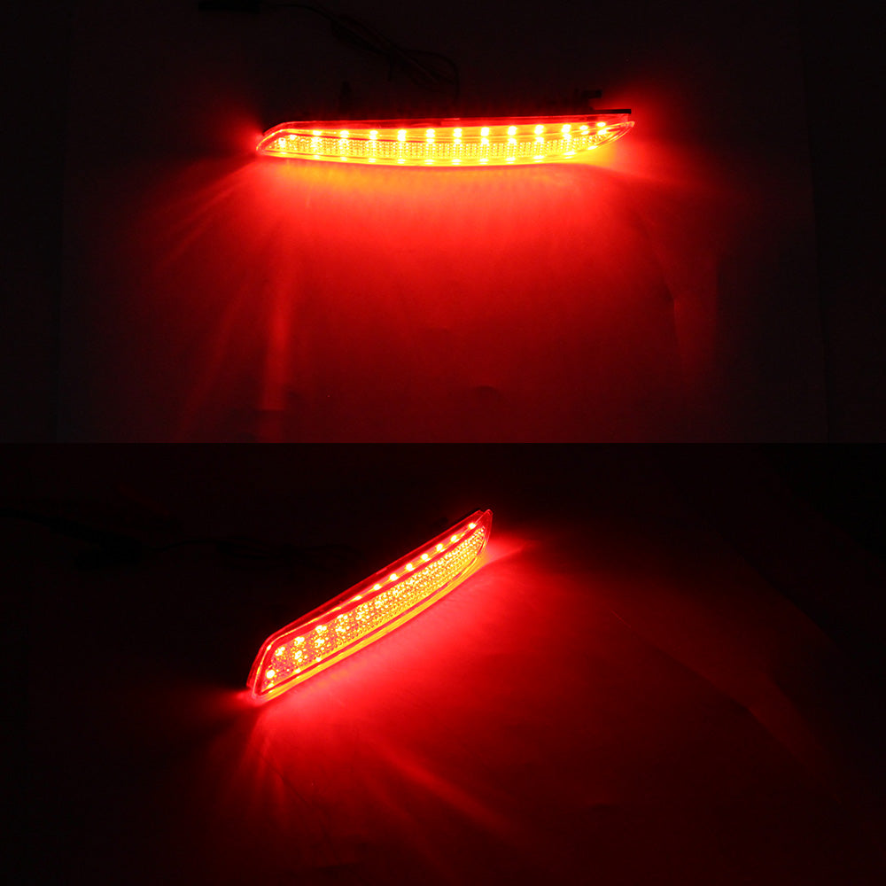 2x Red Lens LED Bumper Reflector Tail Brake Light For Acura TSX Honda CR-Z/ Insight/CR-V OEM#HO1185103, HO1184103, 33505SLJ013, 33555SLJ013, 13461865