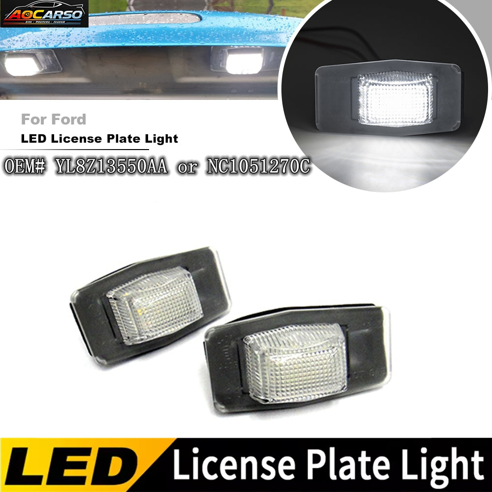 2x White LED License Plate Lights Lamps For For 2001-2007 Ford Escape/2005-2007 Mercury Mariner