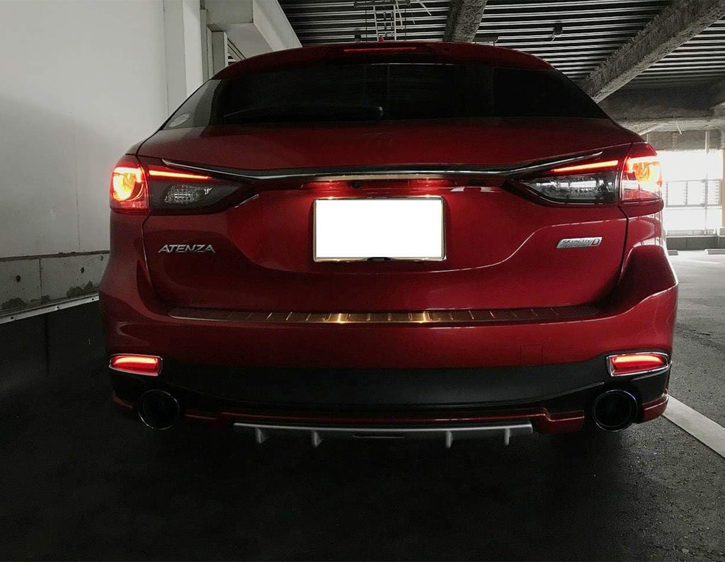 2x Red Lens Bumper Reflector LED Tail Stop Brake Light For Mazda 5 6 Mazda 3 4DR OEM#D350-51-5L0C, D350-51-5L0E; D350-51-5M0C, D350-51-5M0E