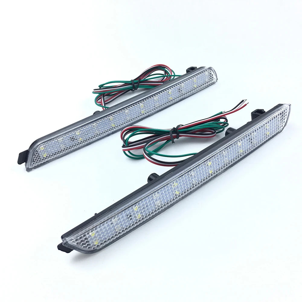 2x Clear Lens LED Bumper Reflector Brake Light For 2004-2009 Mazda 3 Mazdaspeed3 OEM#BN8R515L0B, BN8R515M0B,MA1185100, MA1184100