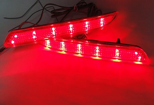 Clear Lens LED Bumper Reflectors For Honda CR-Z CR-V Insight taillight brake lights OEM#HO1185103, HO1184103, 33505SLJ013, 33555SLJ013, 13461865