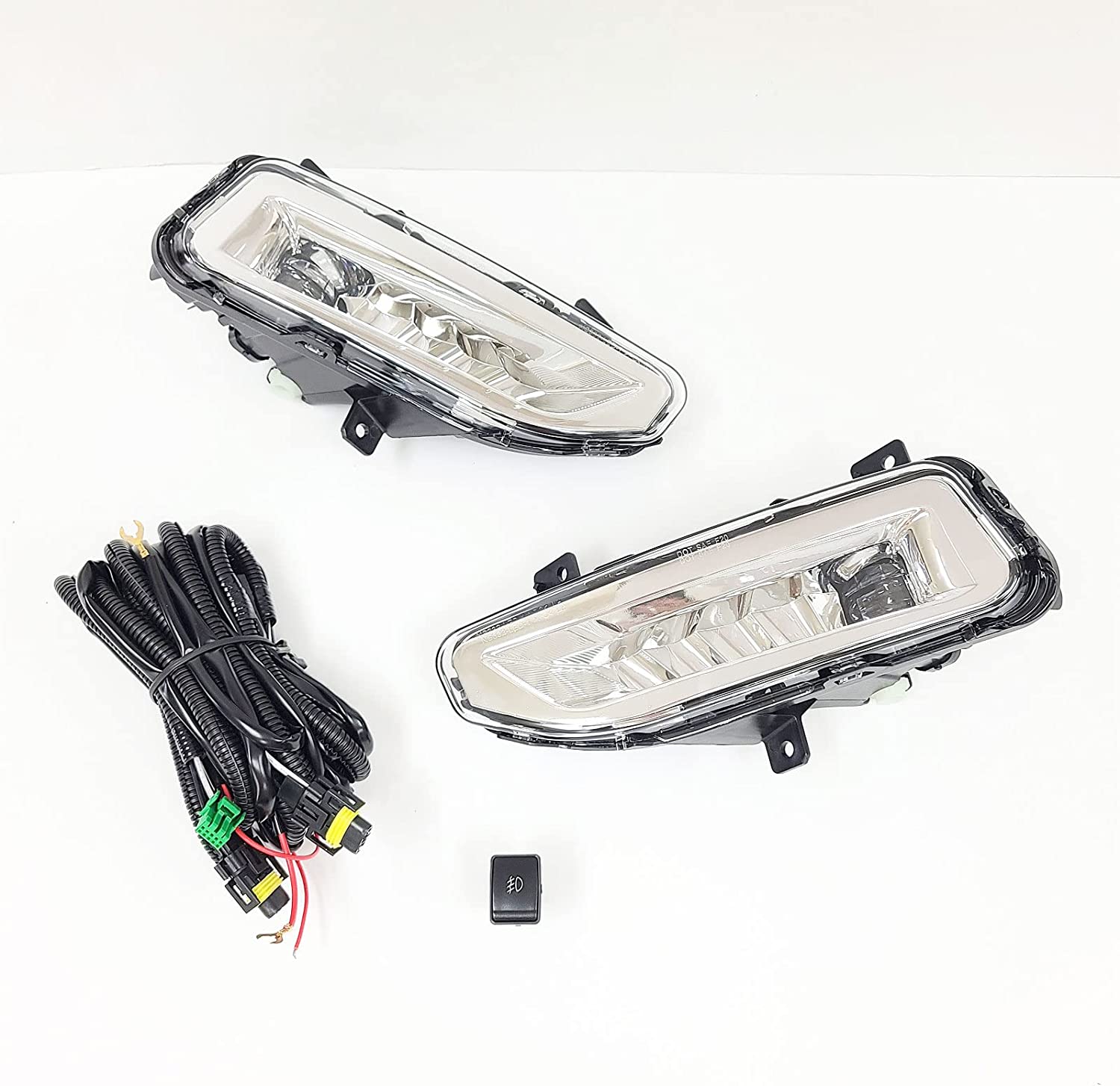 Clear Lens LED Fog Lights Kit For 2017-2018 Nissan Versa Note Hatchback  with Wires Switch Relay 6000K White OEM#261558995A, 261508995A,NI2592139, NI2593139 ﻿