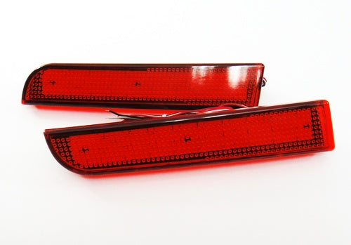 For 2008-2017 Mitsubishi Lancer EVO 2x Red Lens LED Bumper Reflect Brake Light Lamps