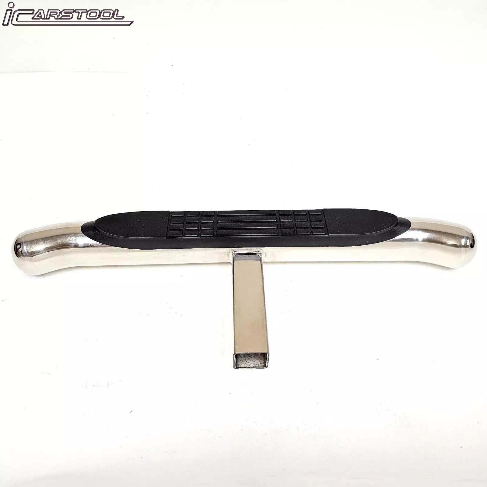 For 2" Receiver Truck RV SUV Heavy Duty Steel Tow Hitch Step Bar Bumper Guard Protect Chrome 28x3 Polish Anti Slip Pad Round Curved Ends