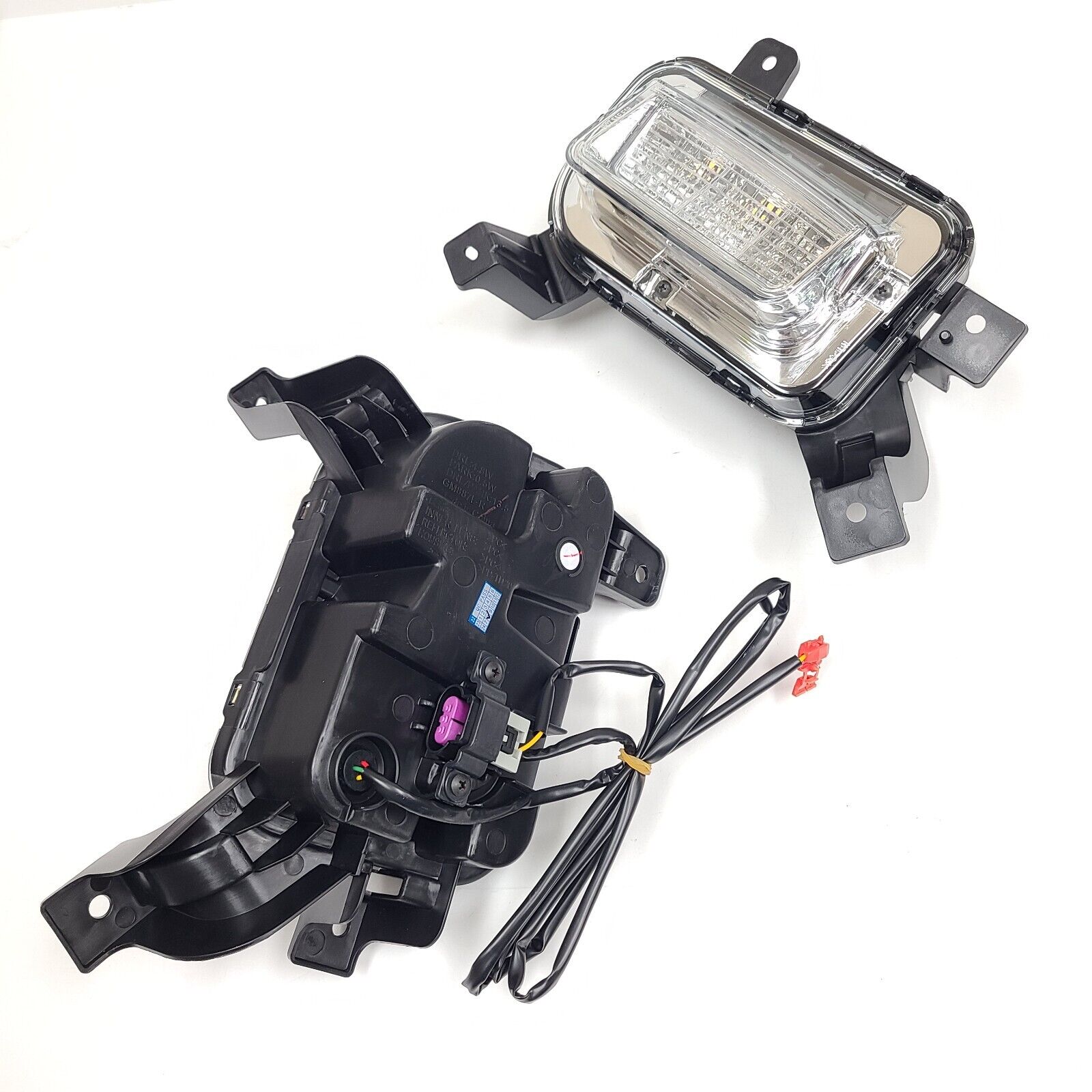 Clear Lens LED Fog Lights Kit For 2016-2017 GMC Terrain Denali, SL, SLE, SLT Trim Replacement Bezel Day Time Running Light DRL Amber Signal With Wires OEM# 84042389, 84042390 GM2562112, GM2563112,23372631, 23372632 GM1038190, GM1039190
