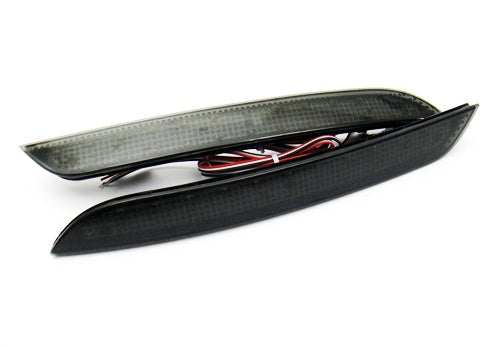 2x Smoked Lens LED Bumper Reflector Tail Brake Lights For 2009-2014 BMW F10 F11 F18 5-series 520d, 520i, 523i, 525d, 528i, 530d, 530i, 535d, 535i, 550i, ActiveHybrid (will NOT fit M5 or 5-series with M Sport aerodynamic kit)