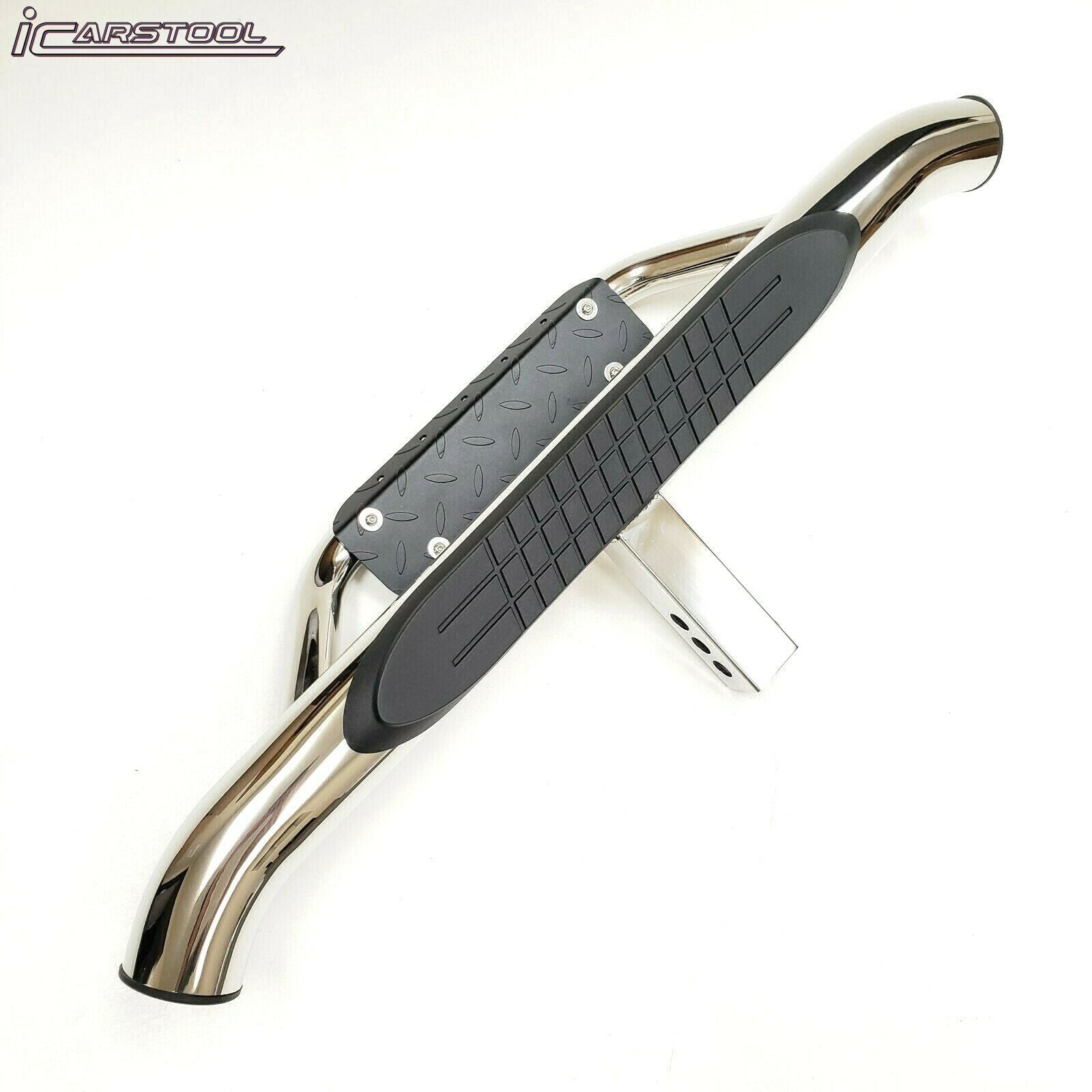 Chrome Universal Truck Trailer Rear Bumper Guard 36" Length x 6.5" Overall Heigh Heavy Duty Steel Towing Hitch Step Bar Drop Step 2" Receiver
