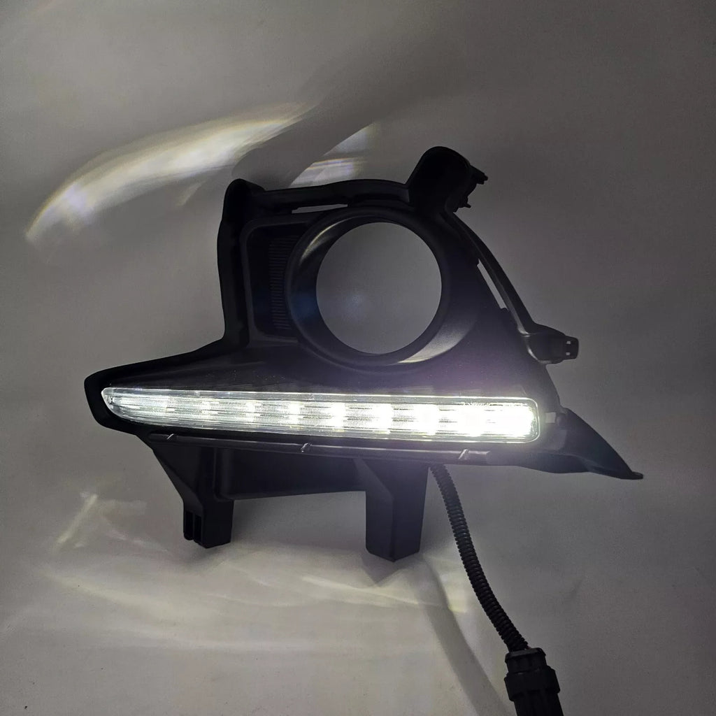 Clear Lens LED Fog Light Assembly With White Color LED DRL / Amber LED Signal Kit For 2014-2016 Highlander Switch Bezel Wire Kit Upgrade