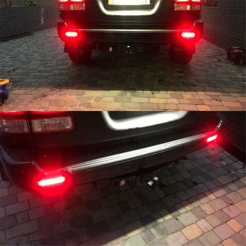 2x Red Bumper Reflector LED Tail Brake Stop Lights For 1998-2007 Toyota Land Cruiser / Land Cruiser Amazon / Land Cruiser Cygnus / 100-Series Cruisers