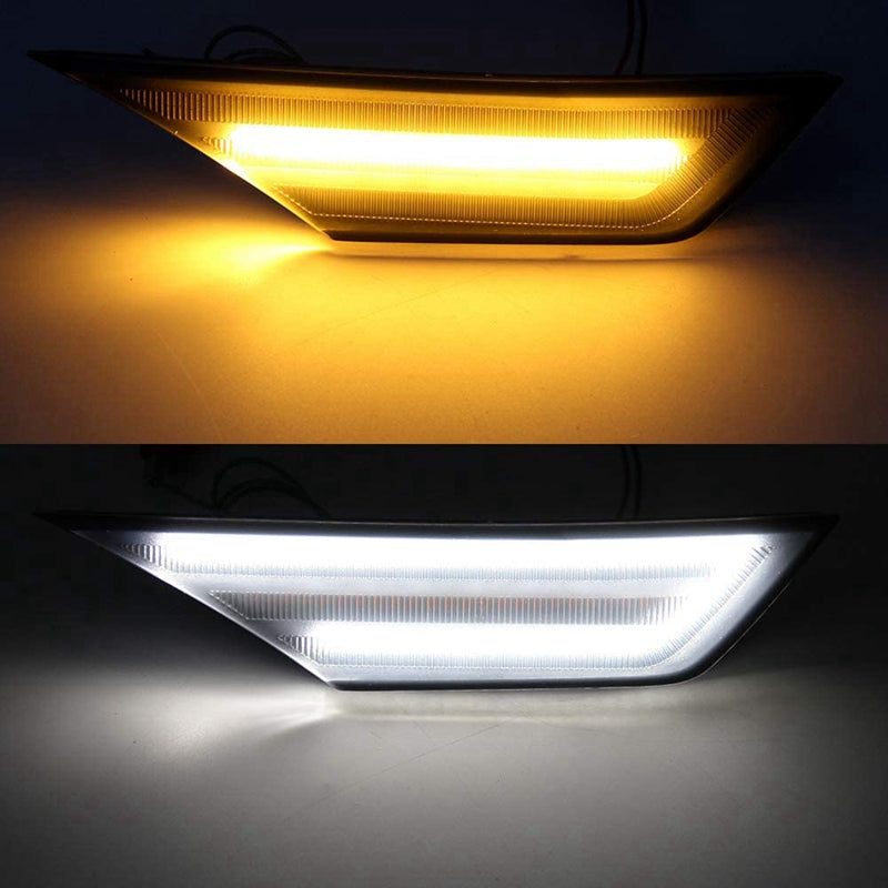 LED Front Black Bumper Amber Side Marker Turn Signal Light & DRL For Honda Civic OEM#33850TBAA02/33800TBAA02, 33850-TBA-A02, 33850-TBA-A01; 33800-TBA-A02, 33800-TBA-A01; 34300-TET-H01, 34350-TET-H01