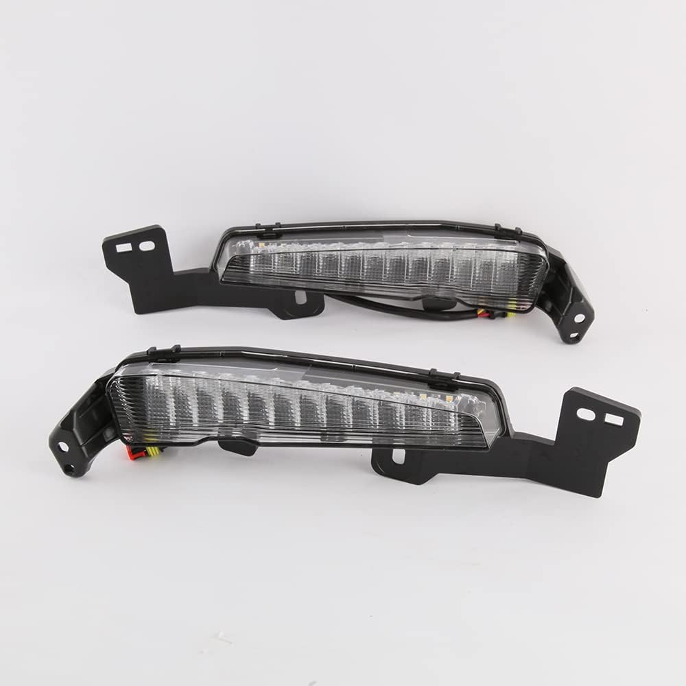  For 2019-2022 Toyota Prius Built-in LED Fog light w/DRL - White LED Running Lights + Yellow Signal Lights Kit - Complete with Bezels and Wiring Harness - OE Fitment
