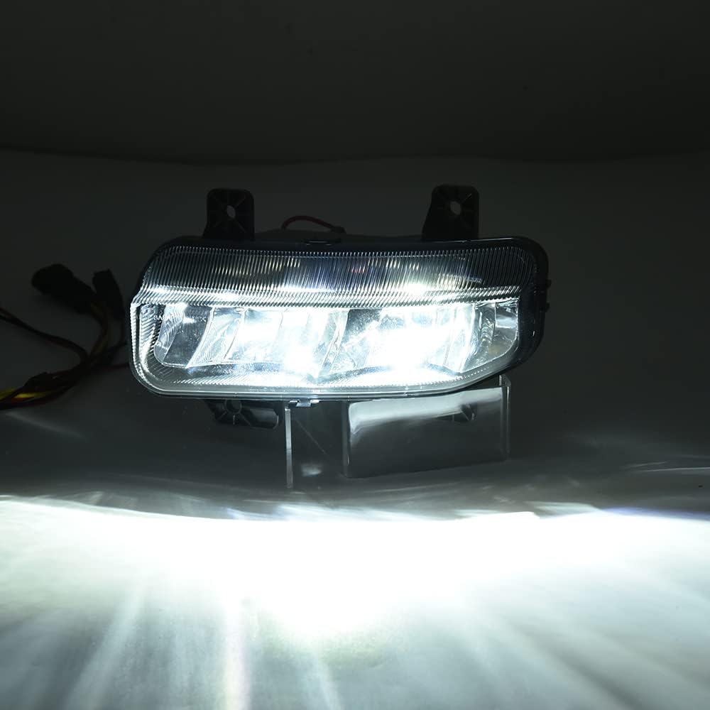 Clear Lens Fog Lights Kit For 2019-2024 Ram 2500 3500, OE Style Clear Lens Built-In LED Fog Lamps Assembly With Mounting Brackets Wire Harness Switch Bezels OEM# ‎68273291AB, 68273292AB, 68449338AA