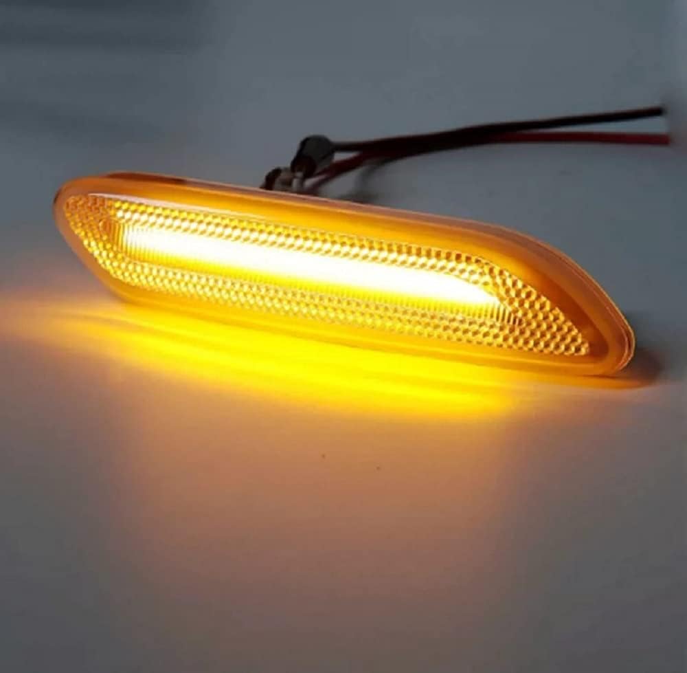 2x Clear Lens Amber LED Turn Signal Side Marker Lights For 2011 - 2017 Mini Cooper Countryman R60