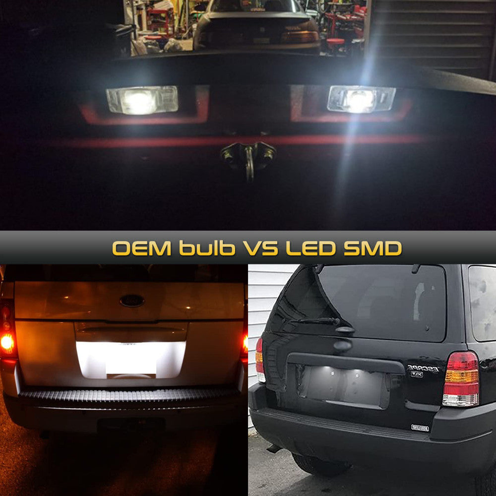 2x White LED License Plate Lights Lamps For For 2001-2007 Ford Escape/2005-2007 Mercury Mariner